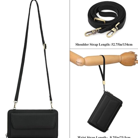 Small Leather Crossbody Cell Phone Bag for Women with RFID Blocking Slots - Picture 3 of 6